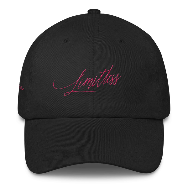 Limitless :: Embroidered Baseball Hat (hot pink embroidery)