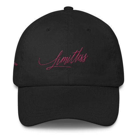 Limitless :: Embroidered Baseball Hat (hot pink embroidery)