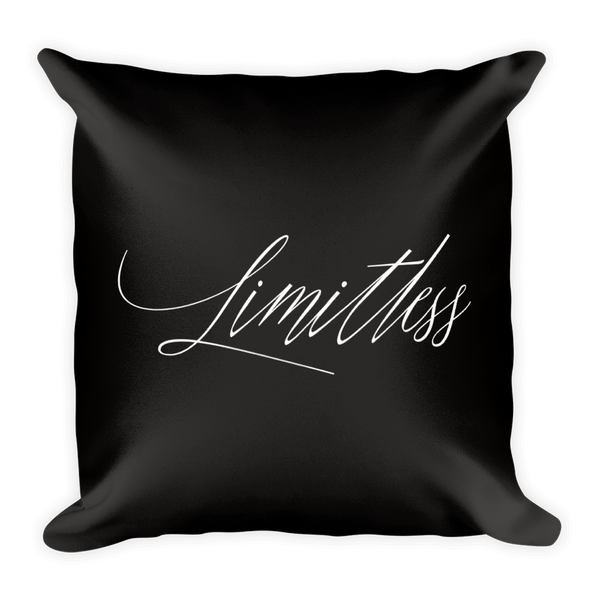 Limitless Throw Pillow (black with white logo)